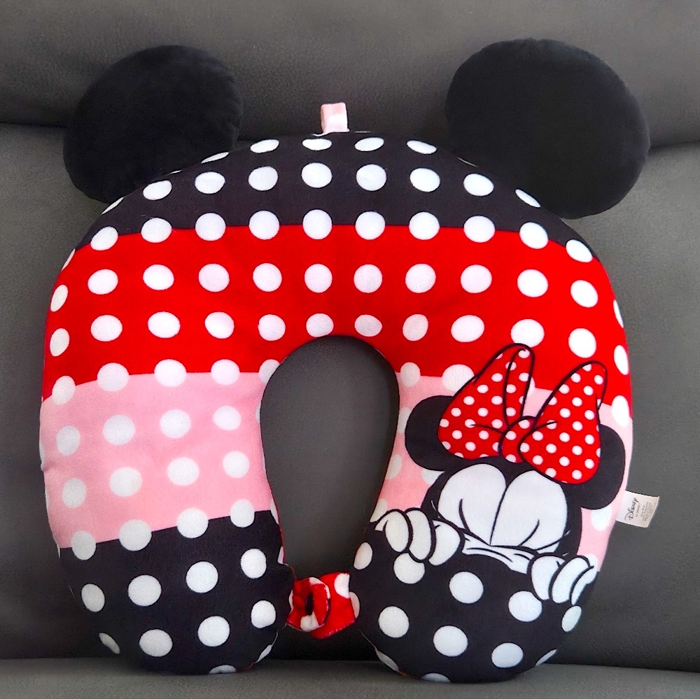 Disney Minnie Mouse Polka Dot Travel Pillow - Red, Black, White